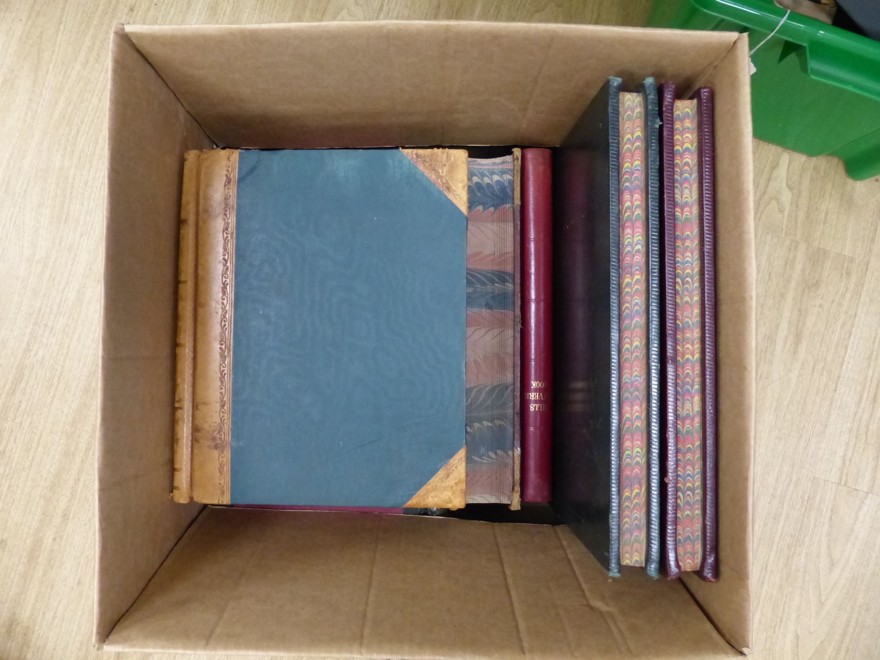 Various leather bound letter books, cash books etc